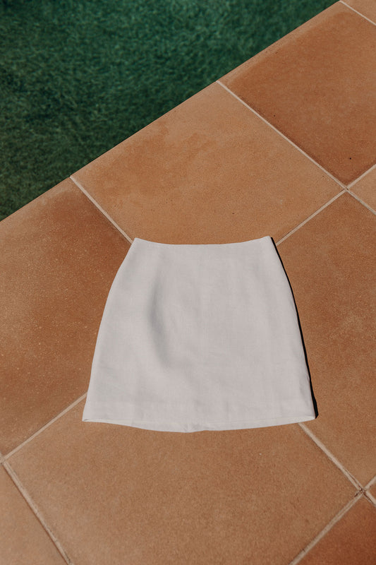 White linen skirt