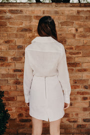 White linen skirt